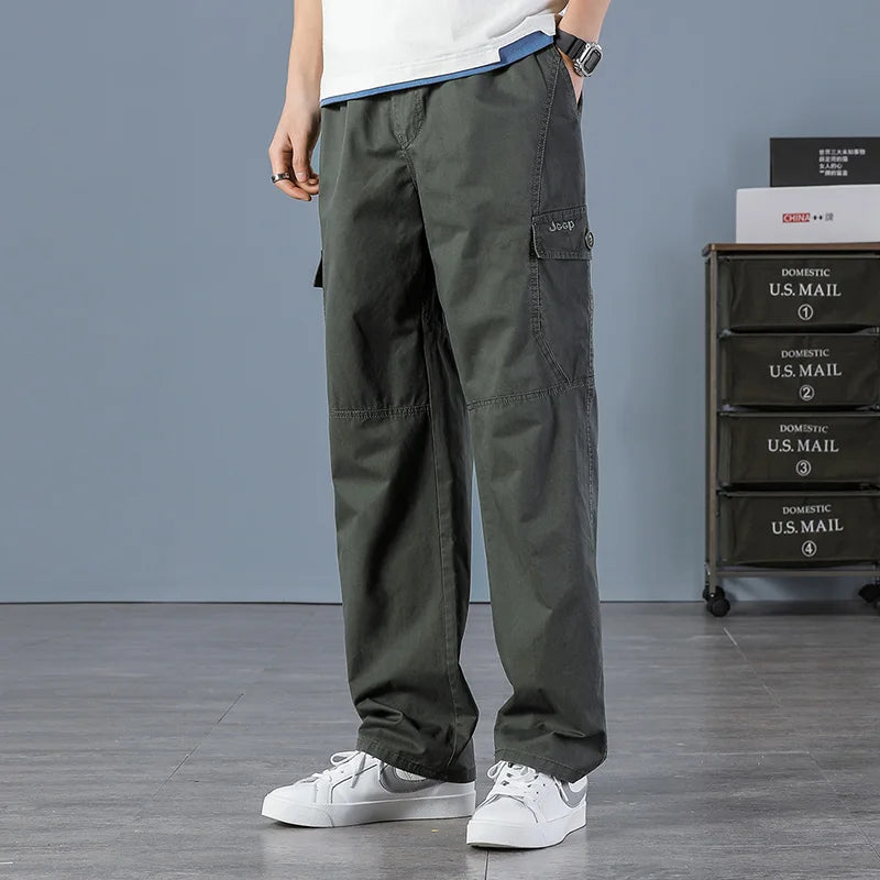 Men Elastic Waist Multi Pocket