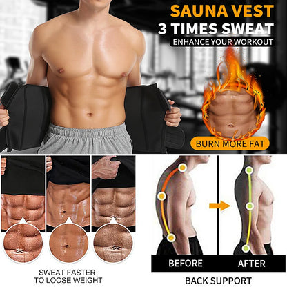 Mens Waist Trainer Corsets Fitness Trimmer Belt Slimming Body Shaper Weight Loss Sauna Sweat Girdle Workout Fat Burner