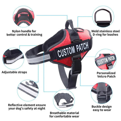 Personalized No-Pull Dog Harness – Reflective, Adjustable, & Choke-Free