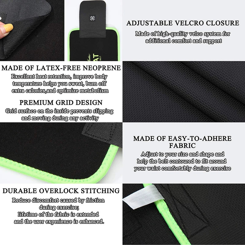 Unisex Neoprene Waist Trimmer Belt – Adjustable Sweat Wrap for Tummy Control, Fat Burn & Back Support | Body Shaper for Men & Women