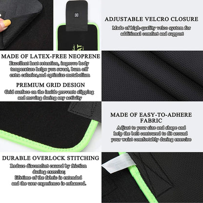 Unisex Neoprene Waist Trimmer Belt – Adjustable Sweat Wrap for Tummy Control, Fat Burn & Back Support | Body Shaper for Men & Women
