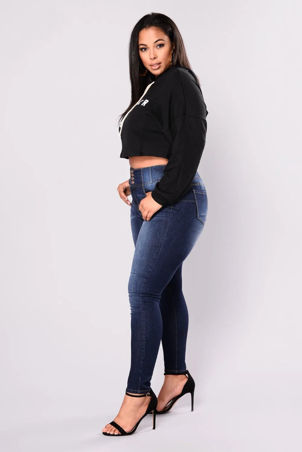 Women's plus size high waist jeans  L-5XL