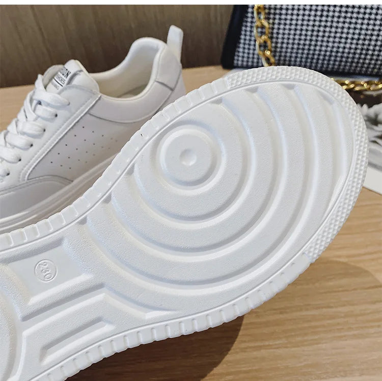 Fujin 8cm Genuine Leather Women Casual Shoes