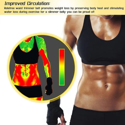 Unisex Neoprene Waist Trimmer Belt – Adjustable Sweat Wrap for Tummy Control, Fat Burn & Back Support | Body Shaper for Men & Women