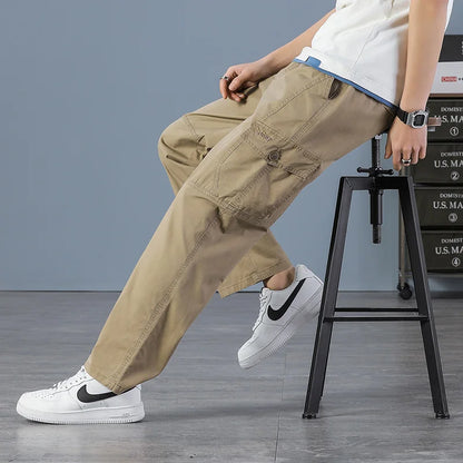 Men Elastic Waist Multi Pocket