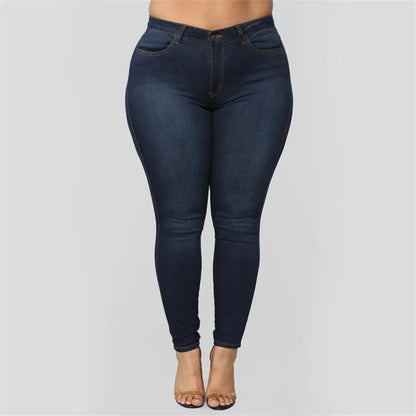 Plus Size Jeans XL–5XL – Women’s High Waist Skinny Denim Pants