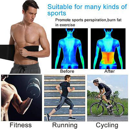 Unisex Neoprene Waist Trimmer Belt – Adjustable Sweat Wrap for Tummy Control, Fat Burn & Back Support | Body Shaper for Men & Women