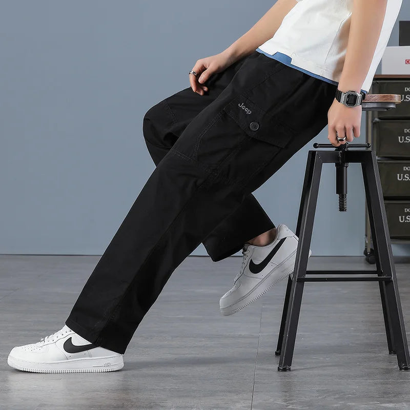 Men Elastic Waist Multi Pocket
