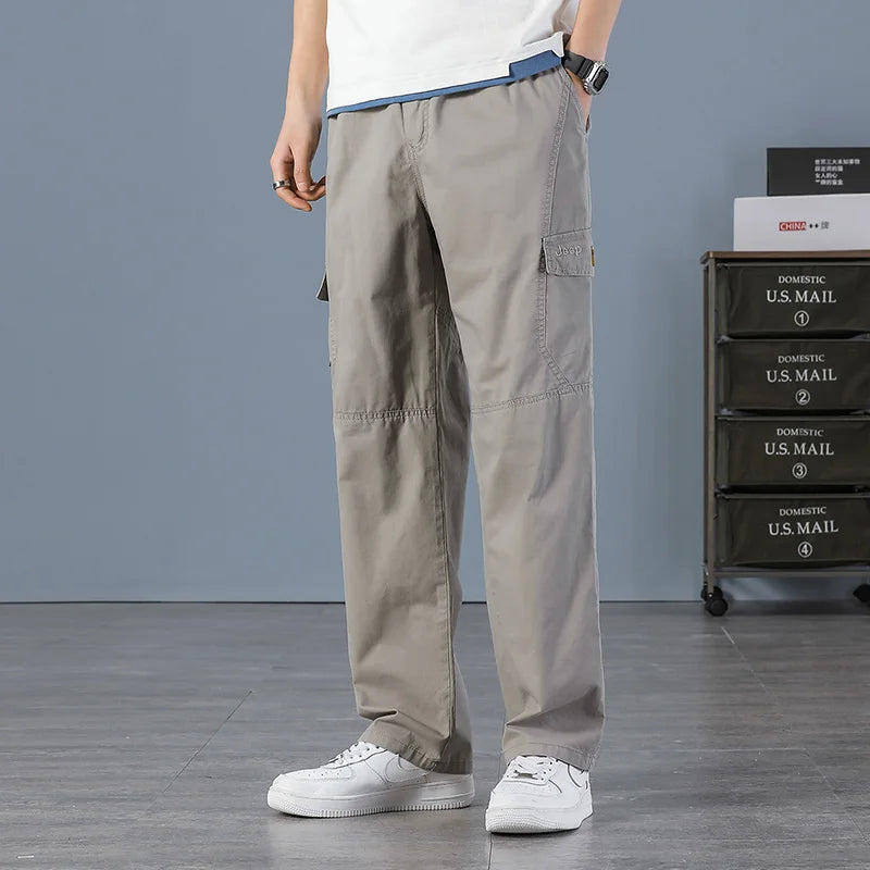 Men Elastic Waist Multi Pocket