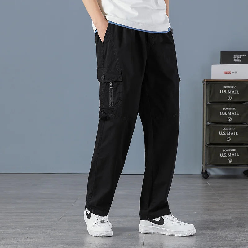 Men Elastic Waist Multi Pocket