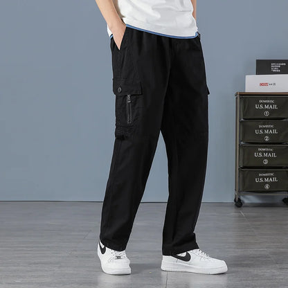 Men Elastic Waist Multi Pocket