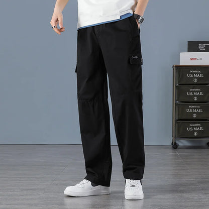 Men Elastic Waist Multi Pocket