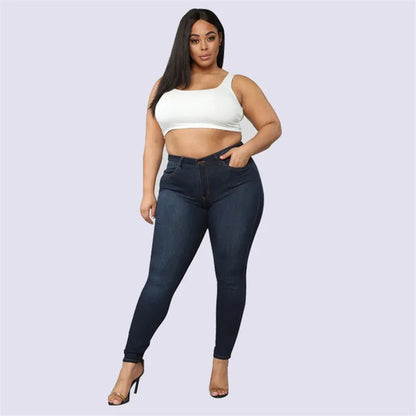 Plus Size Jeans XL–5XL – Women’s High Waist Skinny Denim Pants