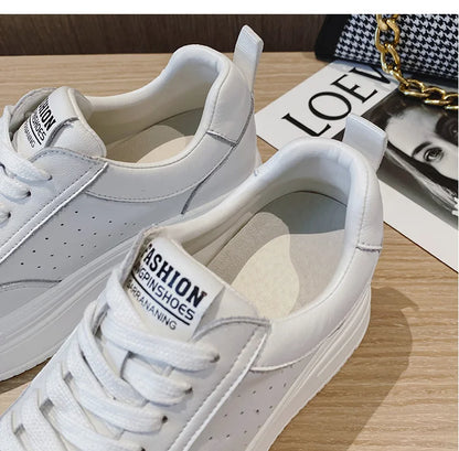 Fujin 8cm Genuine Leather Women Casual Shoes