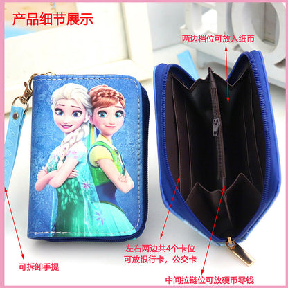 Kawaii Disney Frozen Elsa Girls wallet Cartoon Disney Princess Anna Anime Woman wallet Storage bag kids toy Christmars gifts