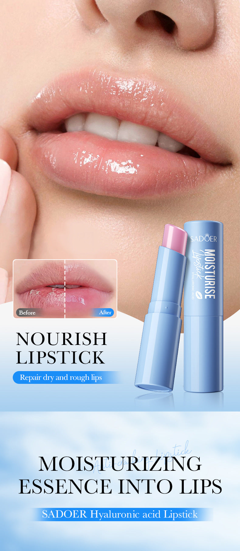 New! SADOER Hyaluronic Whitening Lip Balm