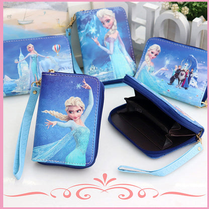 Kawaii Disney Frozen Elsa Girls wallet Cartoon Disney Princess Anna Anime Woman wallet Storage bag kids toy Christmars gifts