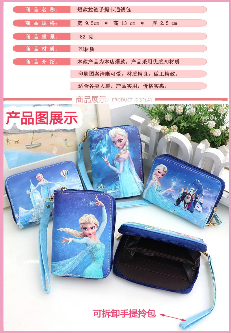 Kawaii Disney Frozen Elsa Girls wallet Cartoon Disney Princess Anna Anime Woman wallet Storage bag kids toy Christmars gifts