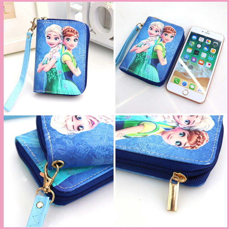 Kawaii Disney Frozen Elsa Girls wallet Cartoon Disney Princess Anna Anime Woman wallet Storage bag kids toy Christmars gifts