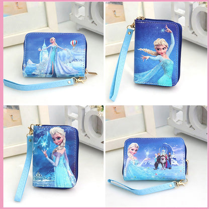 Kawaii Disney Frozen Elsa Girls wallet Cartoon Disney Princess Anna Anime Woman wallet Storage bag kids toy Christmars gifts