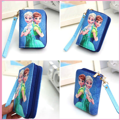 Kawaii Disney Frozen Elsa Girls wallet Cartoon Disney Princess Anna Anime Woman wallet Storage bag kids toy Christmars gifts