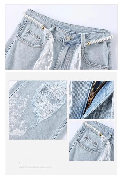 Oversized Fashion Ripped Holes Jeans