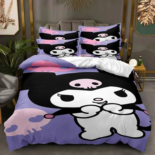 HOT  Kuromi Kawaii Printed Bedspread Quilt Cover Bedding Quilt Cover Cosplay Clothing Accessories Children's Toys Gifts