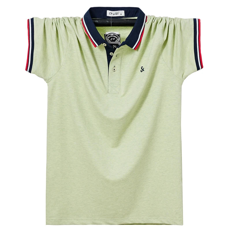 Mens Casual Knot Embroidery 95% Cotton Polo Shirt