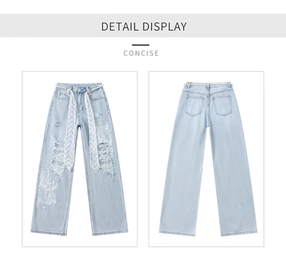 Oversized Fashion Ripped Holes Jeans