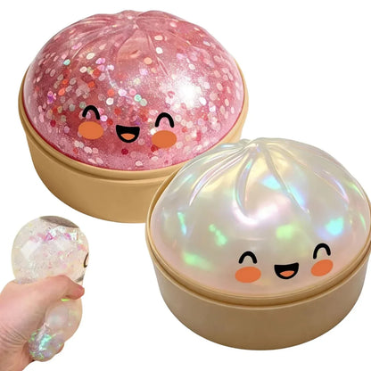 1pcs Party Time Realistic Steamed Bun Squeeze Toy