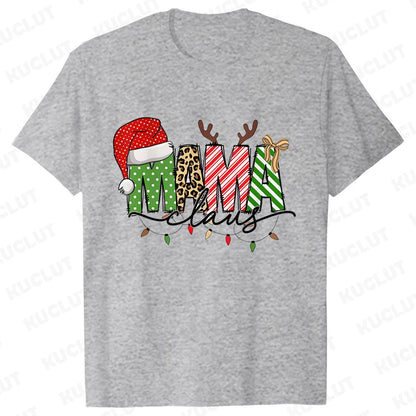 Mama Claus T-shirts Christmas Mama Tshirts Mother T-shirts