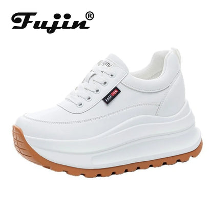Fujin 8cm Heel Sneakers Genuine Leather White