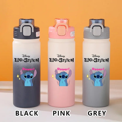 Disney Lilo Stitch Gradient Thermos Cup Outdoor Sports Fitness Portable Leak-proof Camping Cartoon Animation Cycling Kettle Gift