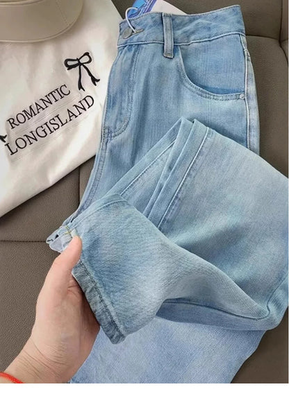 Oversized Thin Ice Silk Jeans