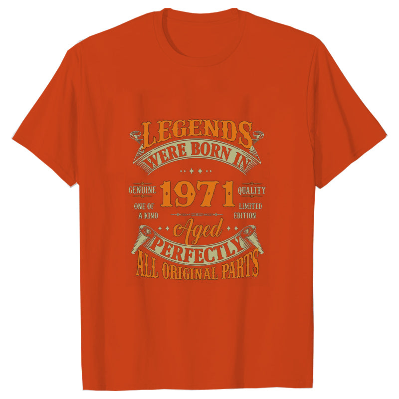 52th Vintage Legends Born In 1971 52 Years Old T Shirts