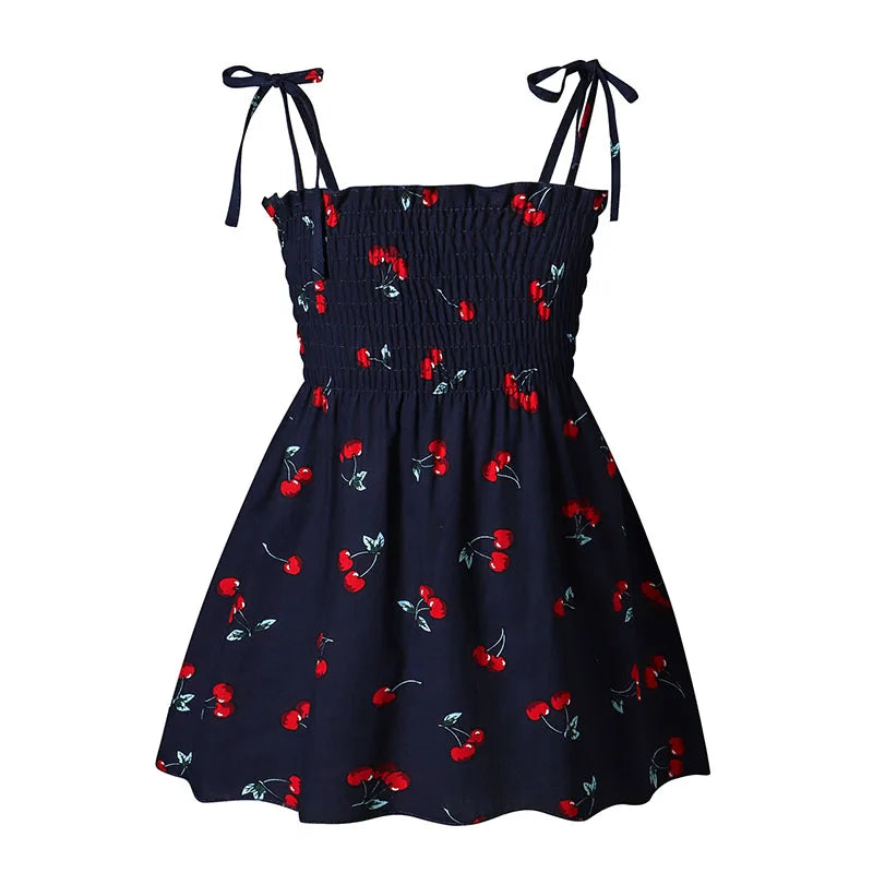 Children's Summer Floral Princess Dress – Cotton Sling Sundress for Girls