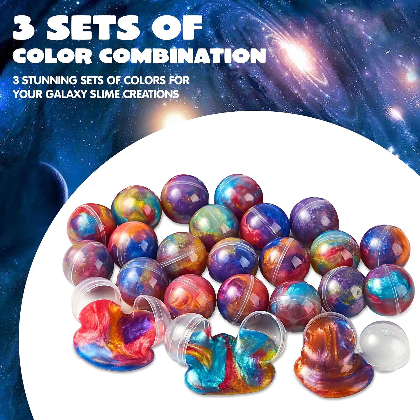 24 Pcs Mini Slime Party Favors Multicolor Galaxy Slime Balls