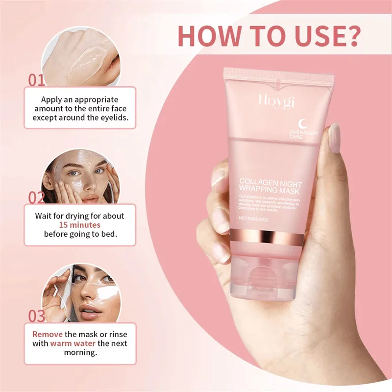 Collagen Night Mask – Korean Wrapping Gel for Moisture, Firmness & Radiant Skin (75ml)