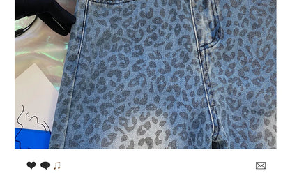 Leopard Print Wide Leg Jeans