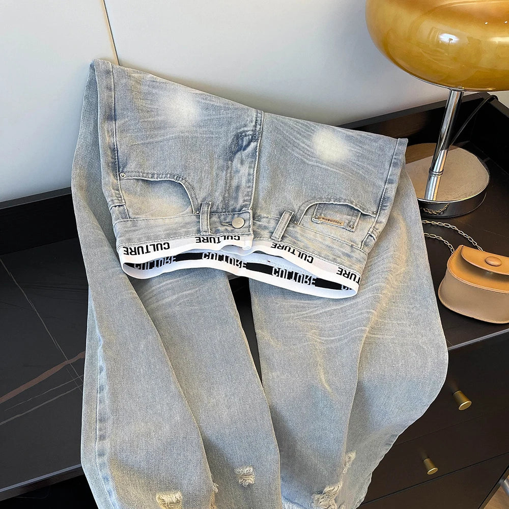 Vintage Ripped Patchwork Jeans