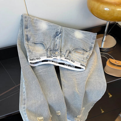 Vintage Ripped Patchwork Jeans