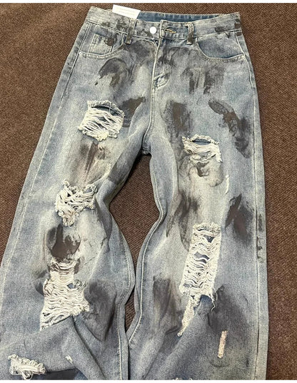 Dirty Ripped Holes Jeans Women