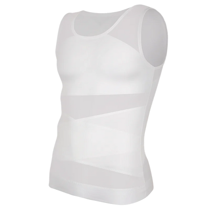 Men Compression Shirt Cross Mesh Tank Top Breathable Sleeveless Shapewear Undershirt Slimming Body Shaper Tummy Control Vest