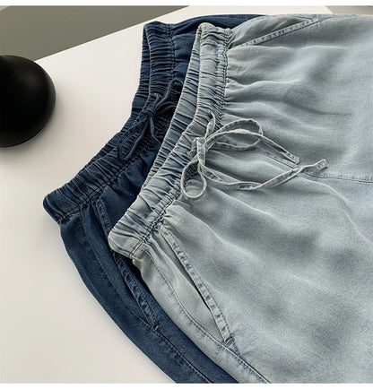 Thin Ice Silk Denim Pants for Women