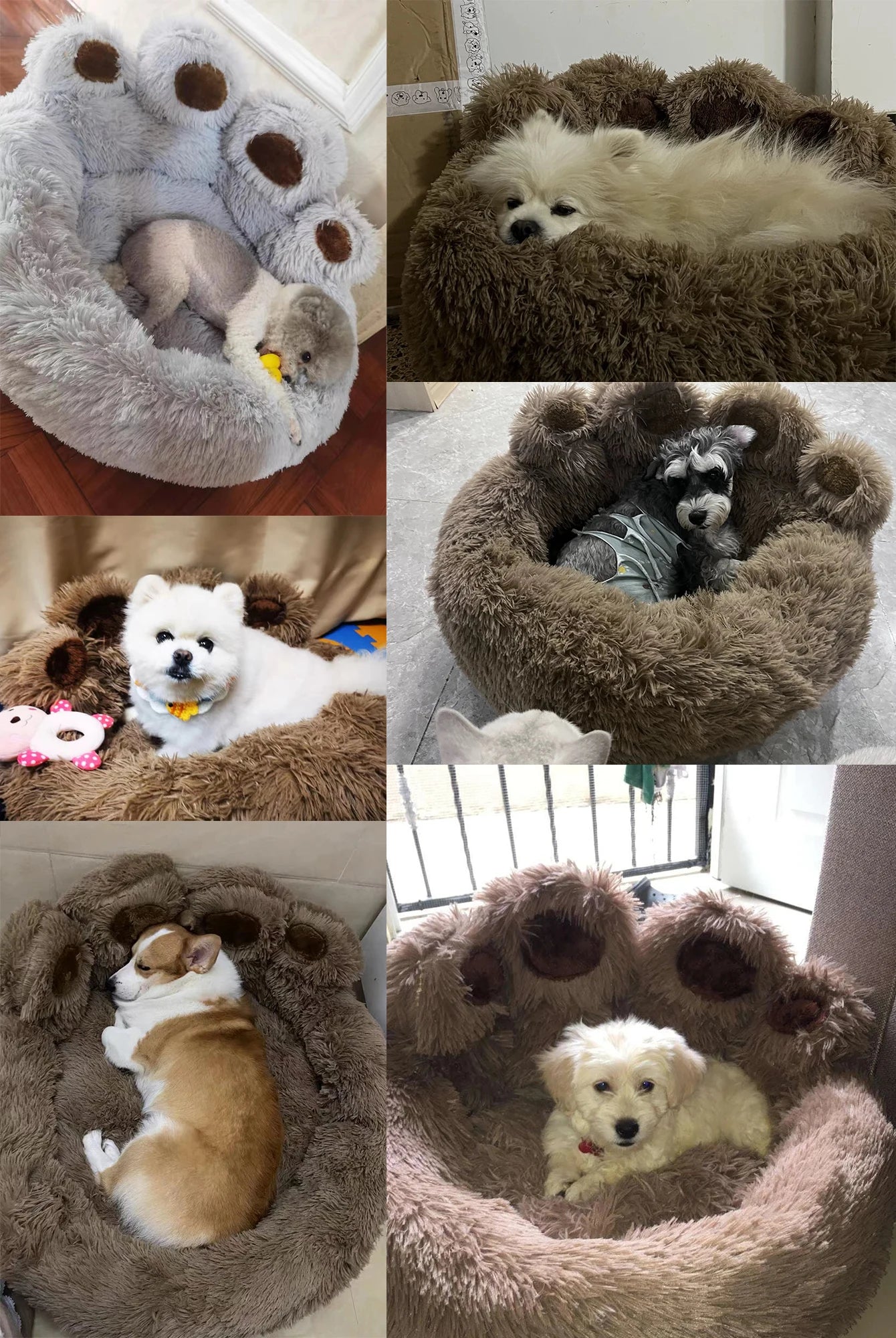 Fluffy Dog Bed – Plush Round Pet Cushion for Small to Large Dogs & Cats