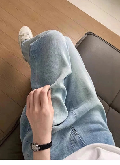 Oversized Thin Ice Silk Jeans