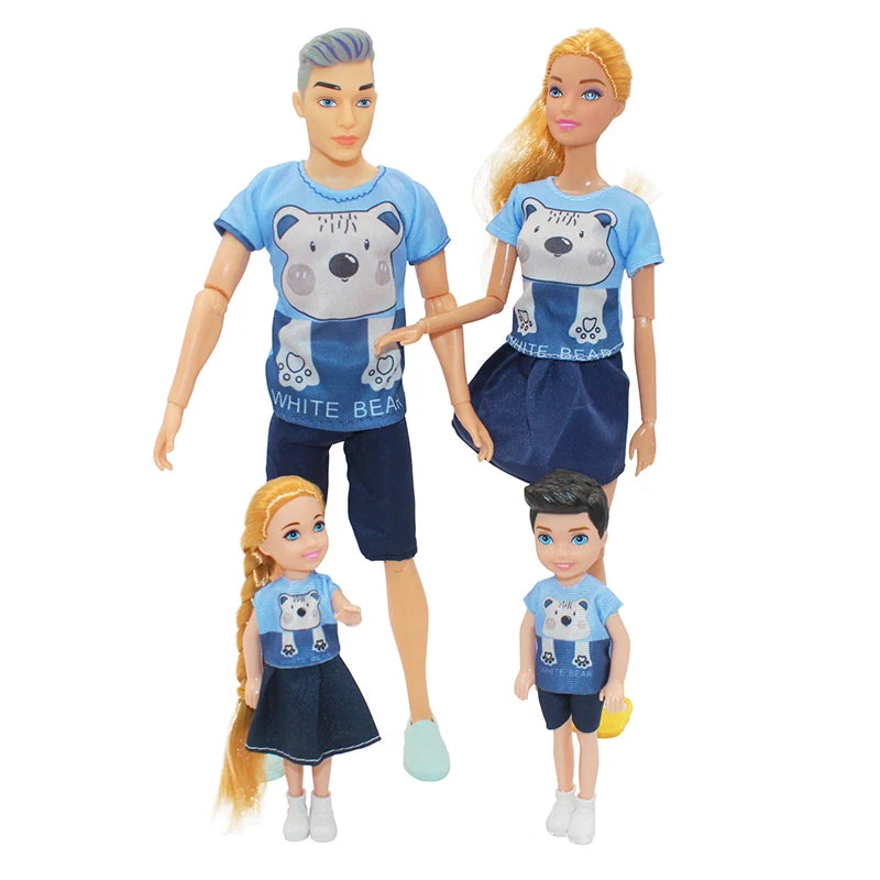 4pcs Family Dolls Ken & Wife Playset
