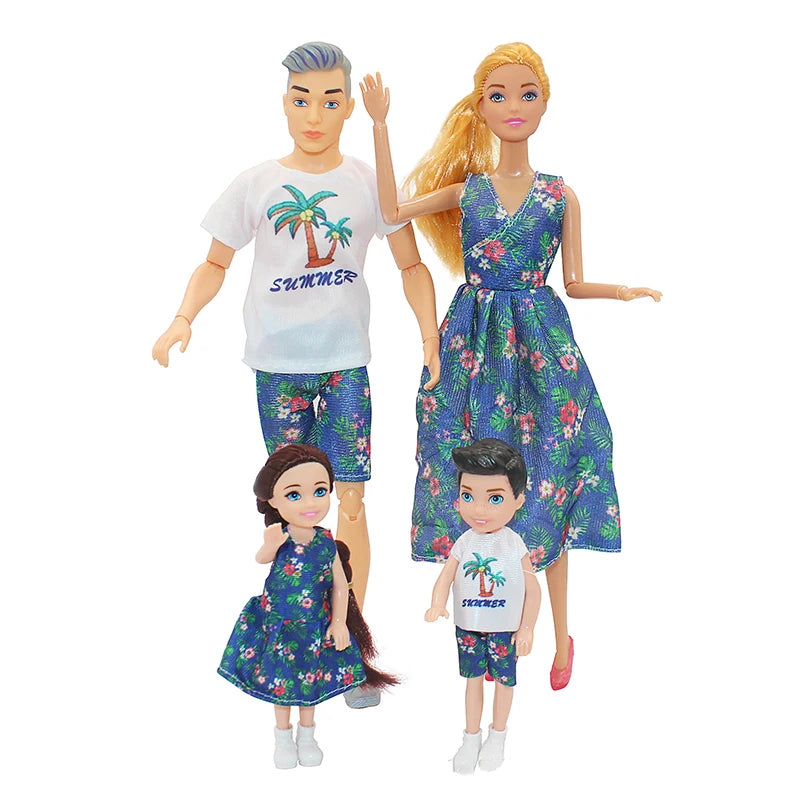 4pcs Family Dolls Ken & Wife Playset