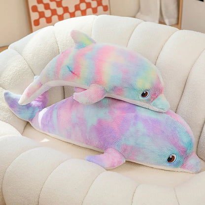 50cm Colorful Dolphin Plush Toy – Soft Cartoon Stuffed Animal Pillow | Birthday Gift for Kids, Boys & Girls, Home Decoration