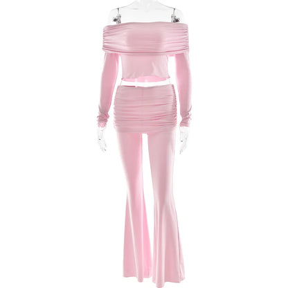 Fold Over Flare Pants 2 Piece Set
